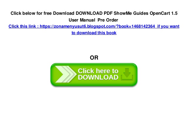 Opencart 1.5 user manual pdf